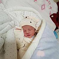 宝宝第二天，可能是本性使然，主动找母乳，吮吸能力很强，今天终于好好吃上一顿饱饭了！！！