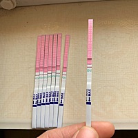 月经来的第一天算，到今天第十五天了，用排卵试纸颜色好浅，旁边的是一两天几天前测的，一般排卵期不是...