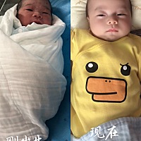 刚出生抱到我面前时候吓我一跳，怎么我儿子这么丑，还好我没有放弃，现在这么可爱😂😂就是头顶头发...