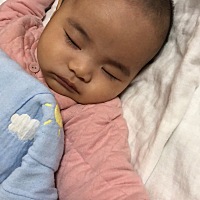 宝宝今天136天 第一次晚上自主睡觉 希望以后都这样  爱你宝贝