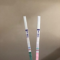 还有2天来大姨妈有腹痛胸胀感，排卵试纸一深一浅，不知道有戏没