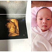 跟四维照比对，明显更可爱了🤩这可恶的高温天坐月子真是难熬。