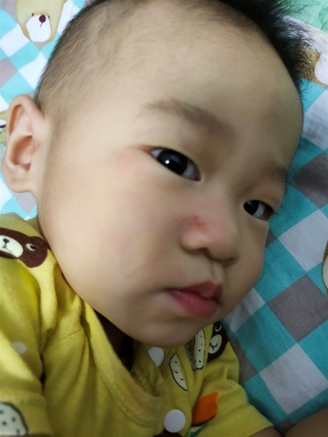 躺着了让妈妈乖乖的拍照