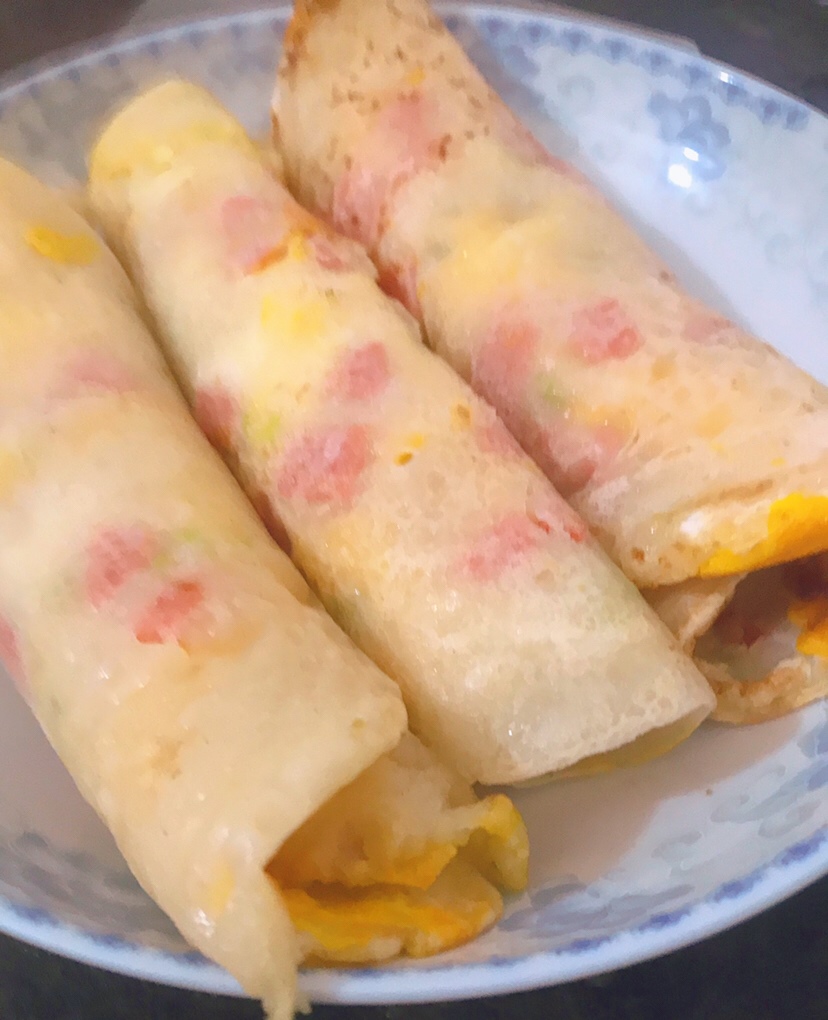 火腿鸡蛋饼，快手早餐