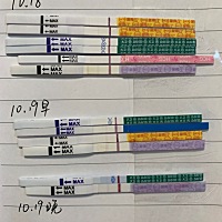 图1是早早孕，好像是在慢慢变深？就怕是促排没代谢完… 图2是排卵试纸，阳性还是很明显的