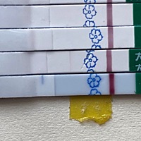 昨天一天就喝了一口水测的，今天那根没干是白板
