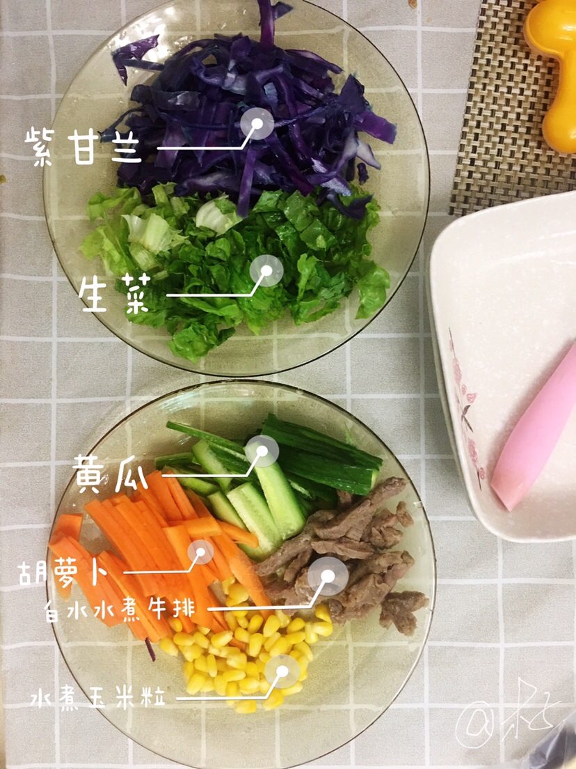 材料准备～也可以选择包水果。