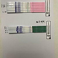 7月23号排卵试纸检测阳性，连续同房几天，然后，快到姨妈来了前测试，感觉有点模糊的双横线