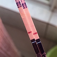 昨晚还梦到都是大红杠，今早测试很淡一深一浅，希望成功怀上，实在太不容易了
