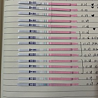 11.14～11.20月经结束，月经走后每天都测排卵，都很深，这是怎么回事呀，家人们，帮我看看有测出强阳吗...
