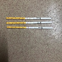 14日是排卵日，三个排卵试纸分别是19.20.21三天的，越来越淡了。图二是排卵试纸和早孕的，白的发光～再...