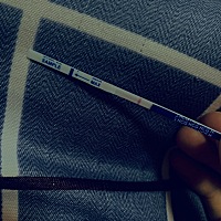 如图所示是有了吗  这两天胸一碰就痛 但不是胀痛 以前没有过这种情况 屁也比平时多。昨天测了就是一天杠...