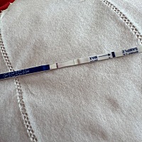 求大家帮我看看另一端是不是有很浅很浅的一道线？？？是怀孕了吗