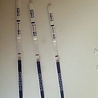 第一次测有浅浅的杠 后面测了四五次都没有杠了 今天是同房的第六天 这是怀了还是试纸有问题